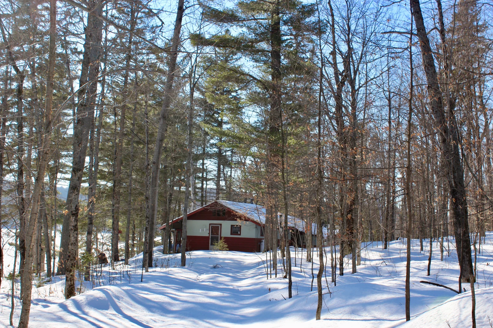 the main cabin, buried in untouched snow